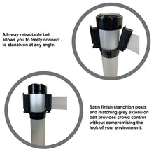 Load image into Gallery viewer, DBJ Satin Finish Crowd Control Stanchion Posts with 200cm Retractable Belt (2-Pack)