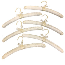 Load image into Gallery viewer, Ivory Beige Satin Padded Hangers Dress Lingerie Bridal Clothe Hanging Clothes Hanger